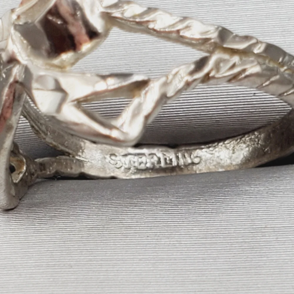 Silver Diamond Cut Vintage Bow Ring